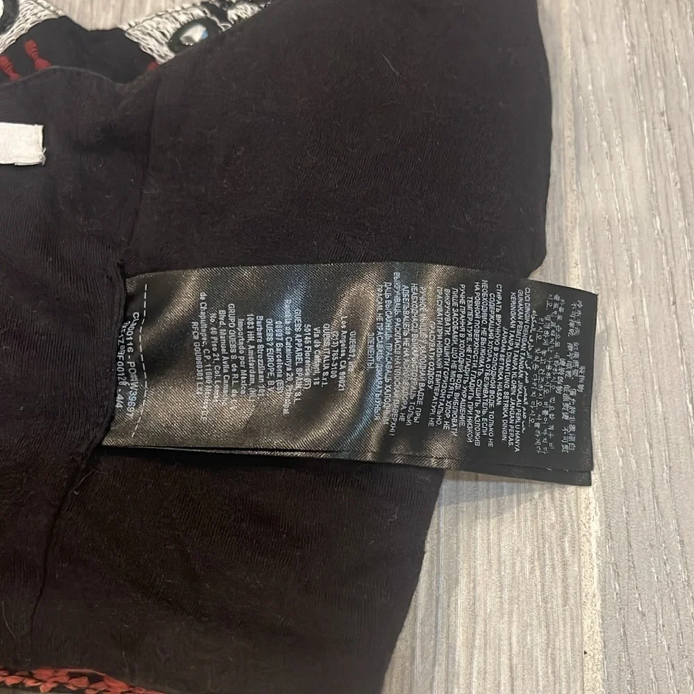 GUESS Womens Black Liberty Embroidered Crop Top Jet Size  XS - Picture 8 of 12